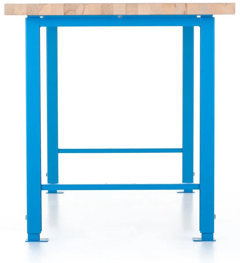 Výškovo nastaviteľný dielenský stôl Basic 200 x 80 cm, modrá