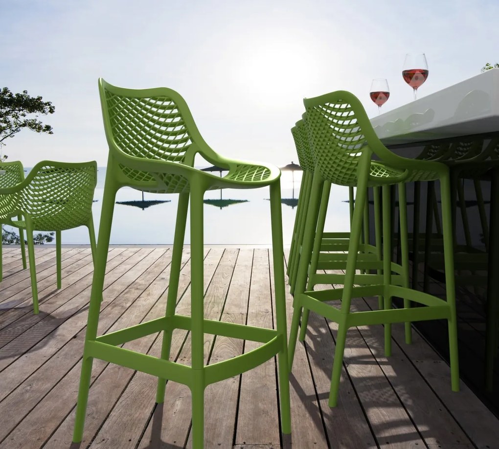 Plastová barová stolička DS10778434 - Zelená