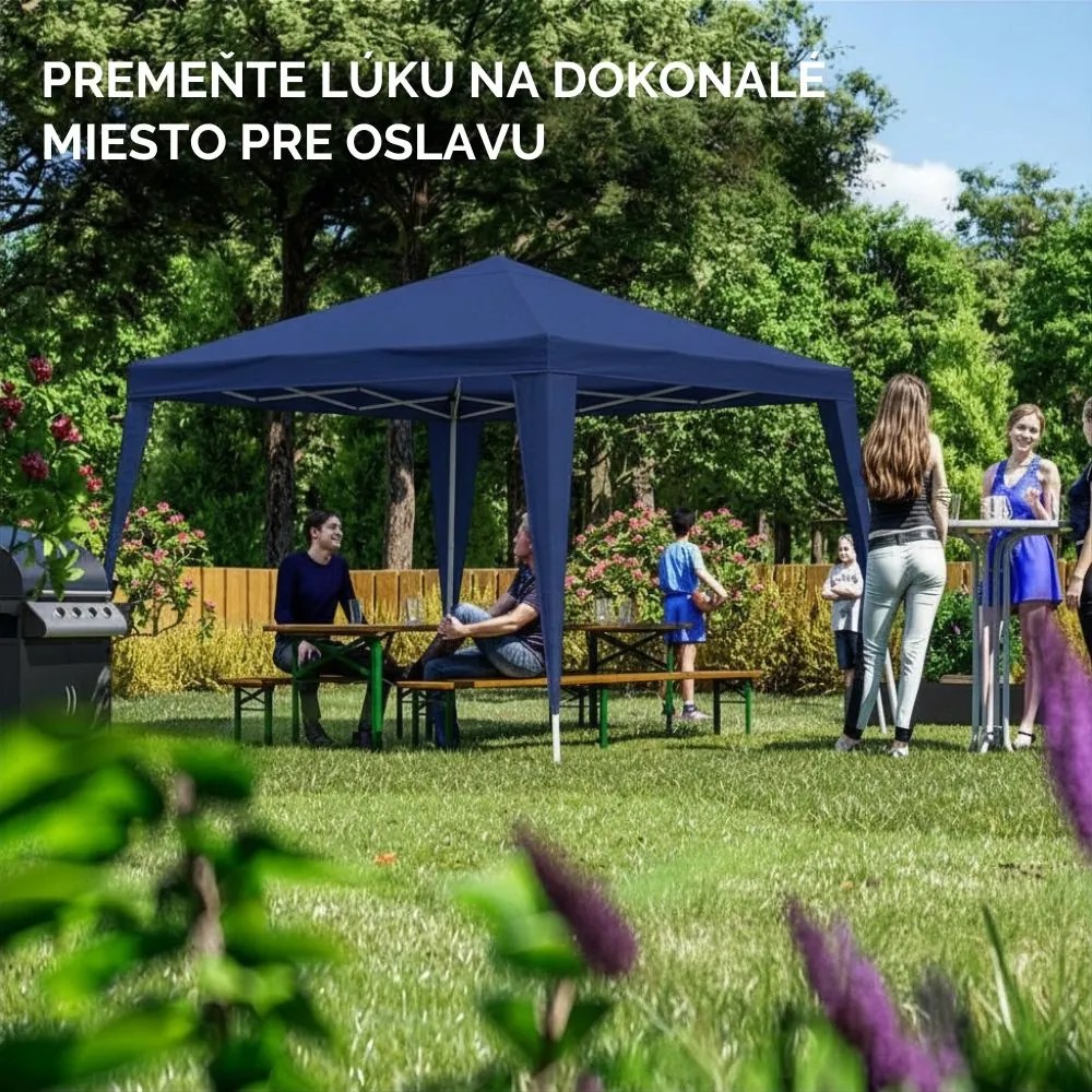 Párty stan / pavilón CAPRI 3x3m, modrá Casaria