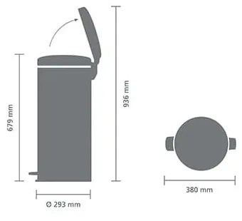 Nášľapný oceľový odpadkový kôš v bronzovej farbe 30 l NewIcon – Brabantia