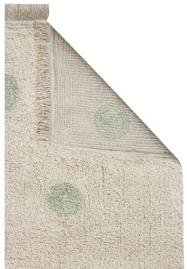 Kaki krémový prateľný ručne tkaný bavlnený detský koberec 120x160 cm Hippy Dots Olive – Lorena Canals