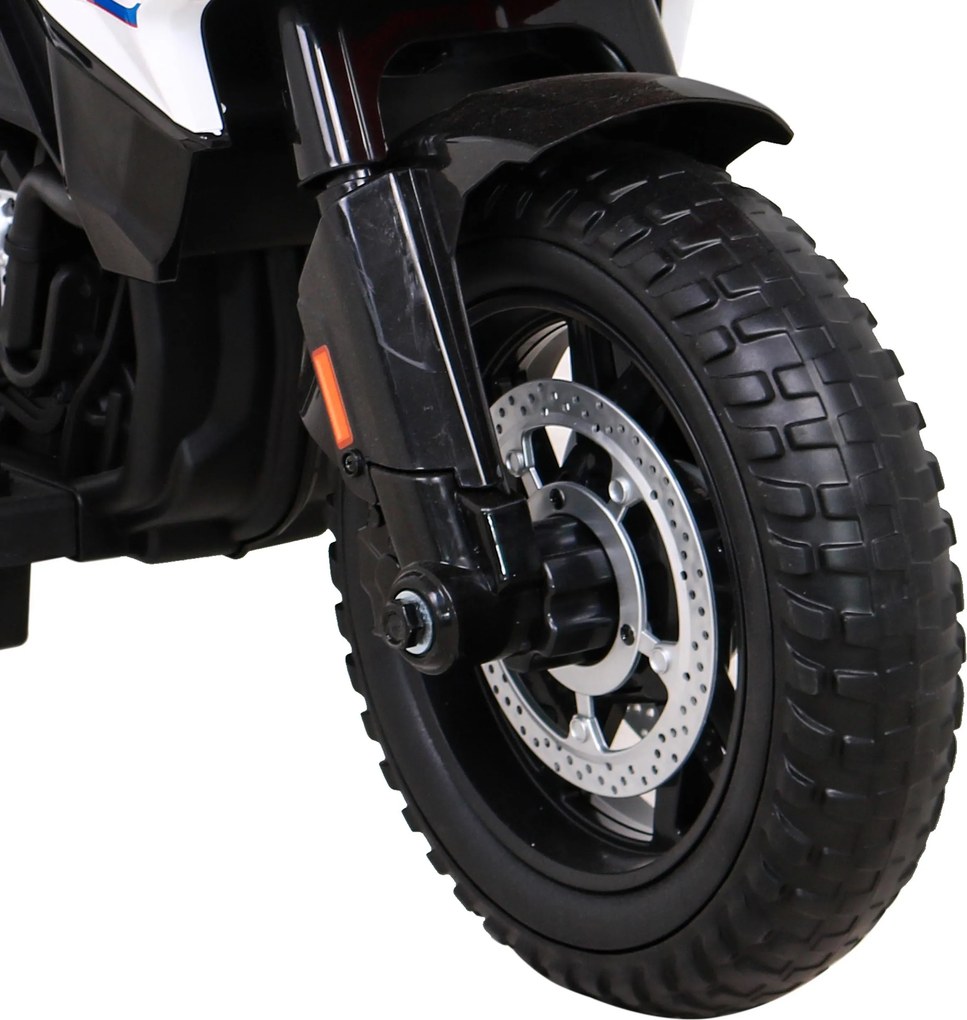 Ramiz Detský motocykel na batérie BMW F850 GS červený + pomocné kolieska + audio LED + pomalý štart + EVA