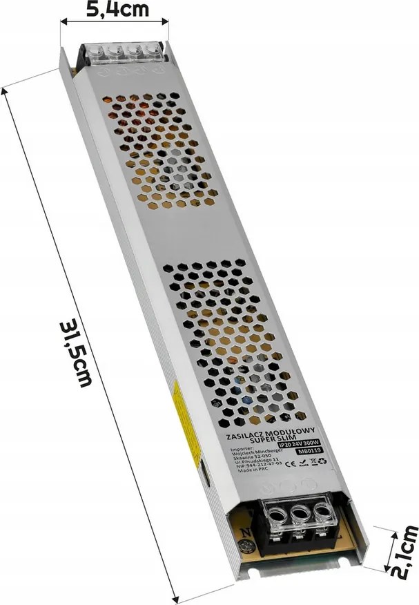 BERGE LED zdroj tenký 24V - 300W - 12,5A - IP20