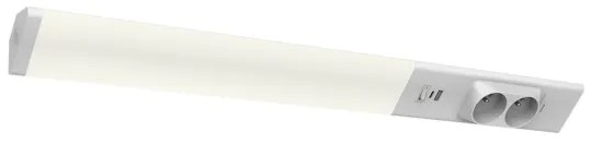 LED Podlinkové svietidlo so zásuvkami a USB porty LED/18W/230V 4000K strieborná
