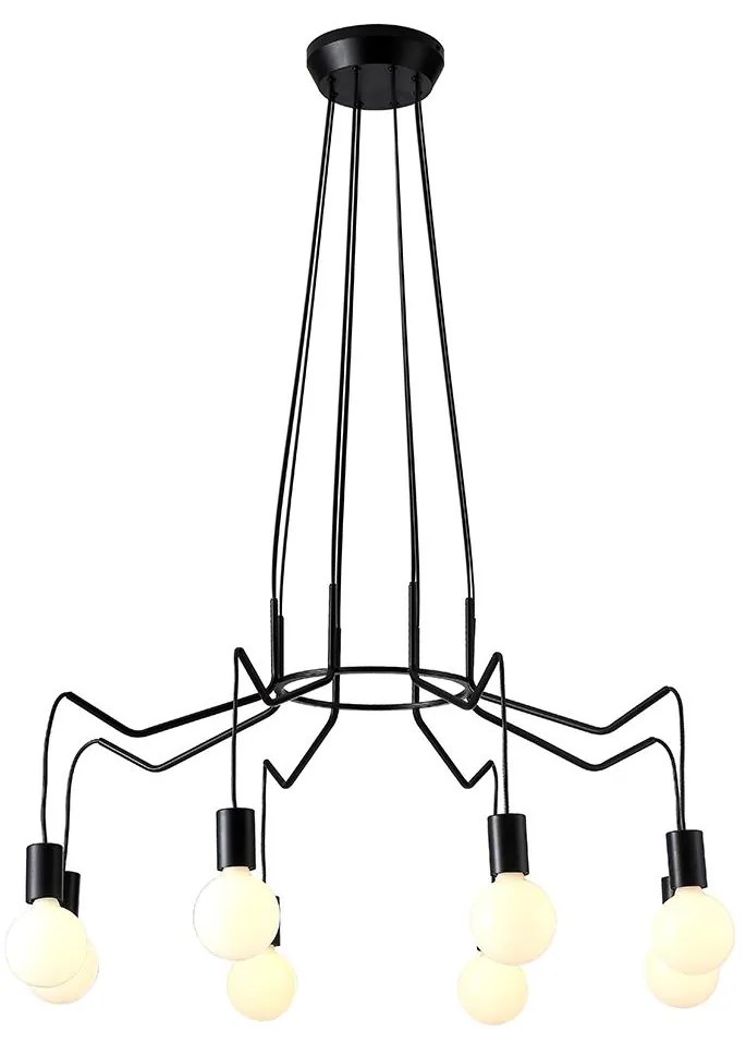 Luster na lanku BASSO 8xE27/40W/230V čierna