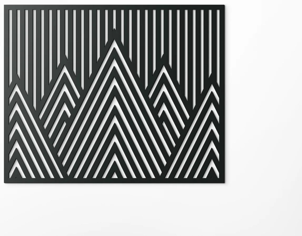 drevko Minimalistický drevený obraz Štíty hôr Rozmer obrazu: 32,5 x 40 cm, Farba dekorácie: Čierna
