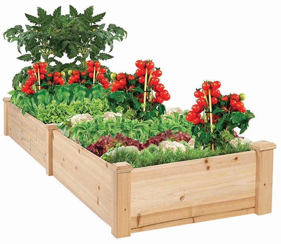 Dvojkomorový drevený záhon