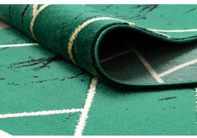 Behúň EMERALD exkluzívny 1012 glamour, marmur, geometrický zelený / zlatý - Výpredaj
