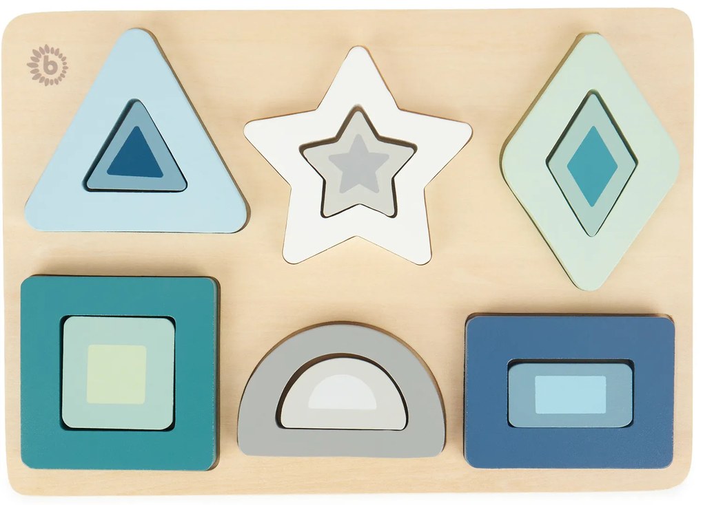 Bieco - Drevené vkladacie puzzle - tvary