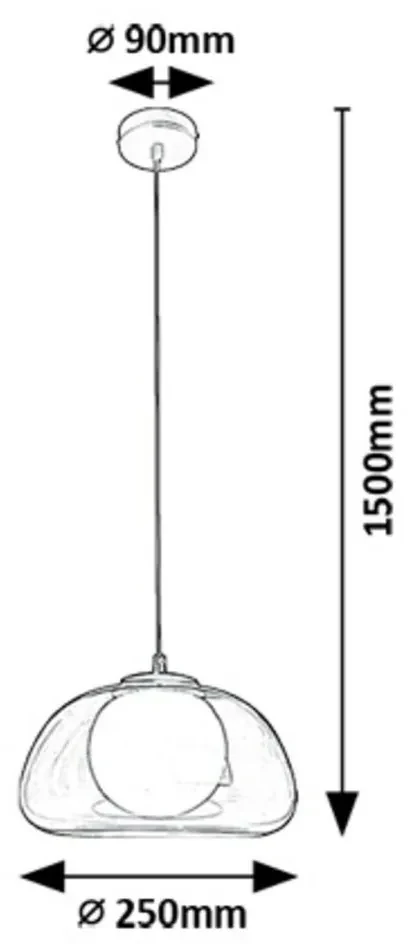 Rabalux 72275 moderný závesný luster Elowen, dymová, G9, 1x max. 5W