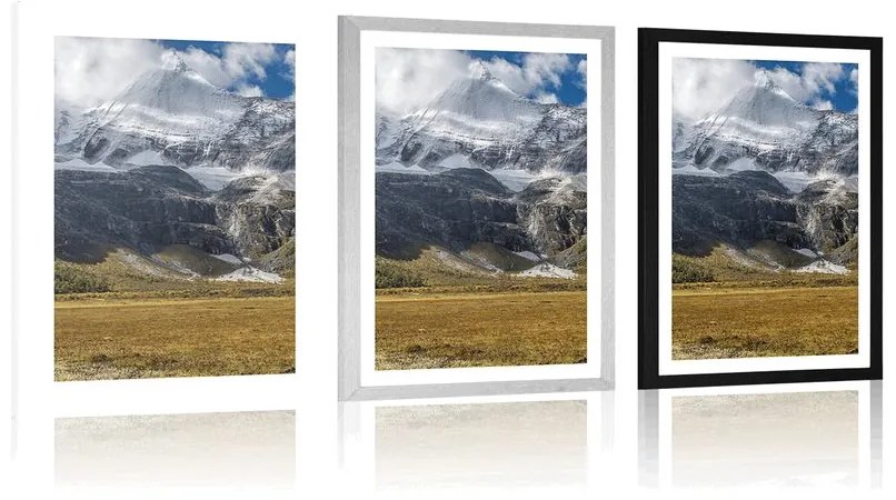Plagát s paspartou majestátna horská krajina - 30x45 white
