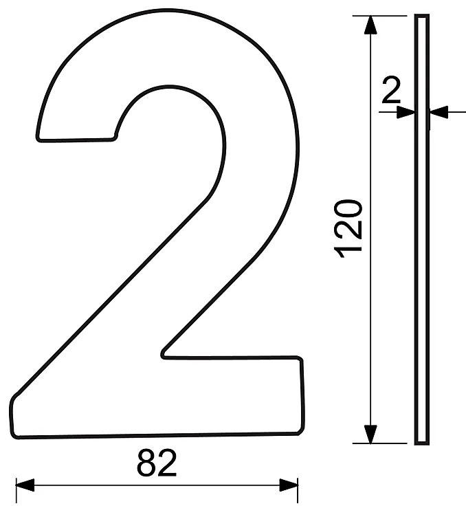 Domová číslica RICHTER RN.120L (čierna), 5, RICHTER černá