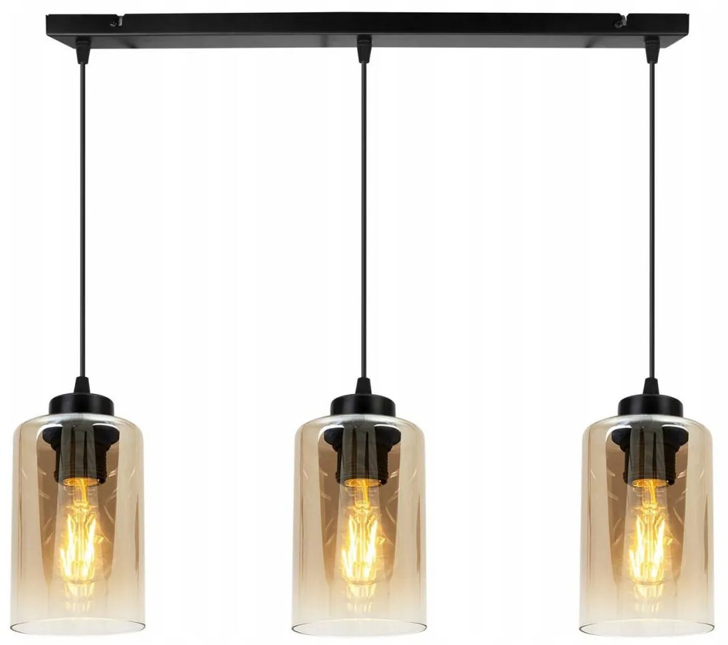 Závesné svietidlo Hella, 3x sklenené tienidlo (mix 3 farieb)