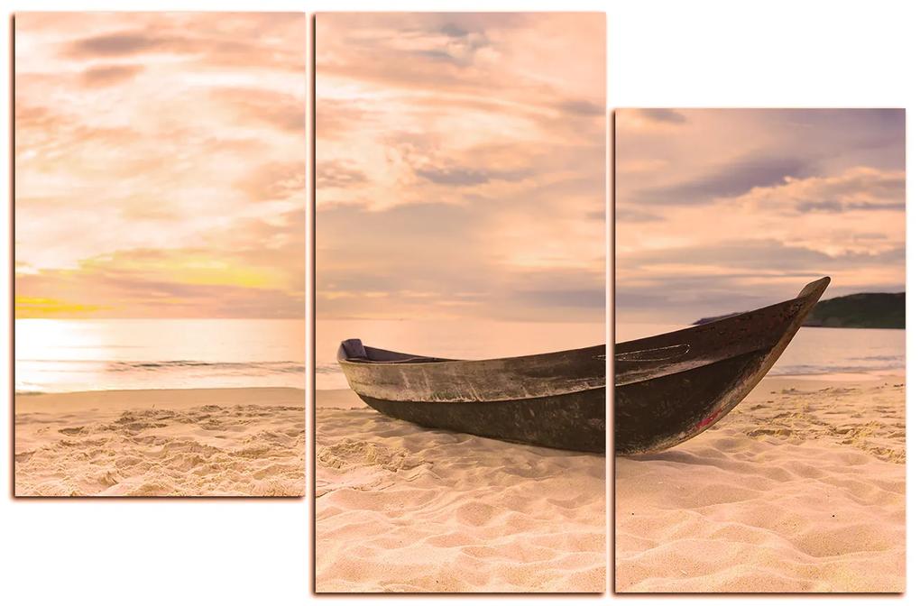 Obraz na plátne - Čln na pláži 151FD (120x80 cm)