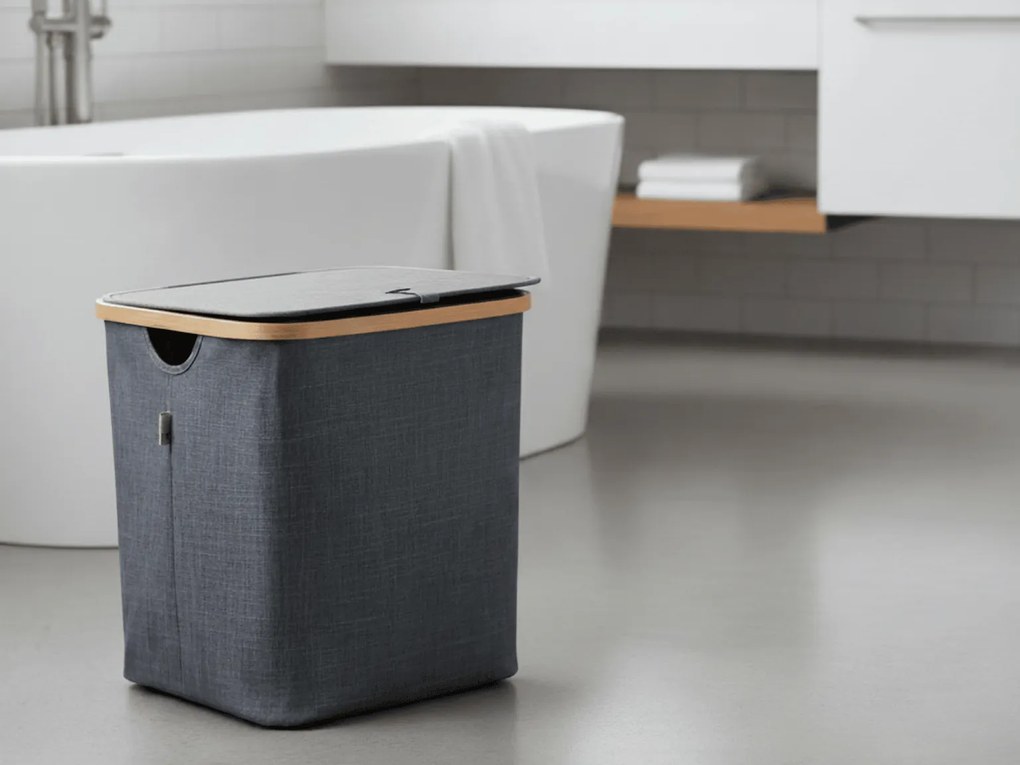 Kôš na bielizeň NOLVIO 50 L, modrosivý