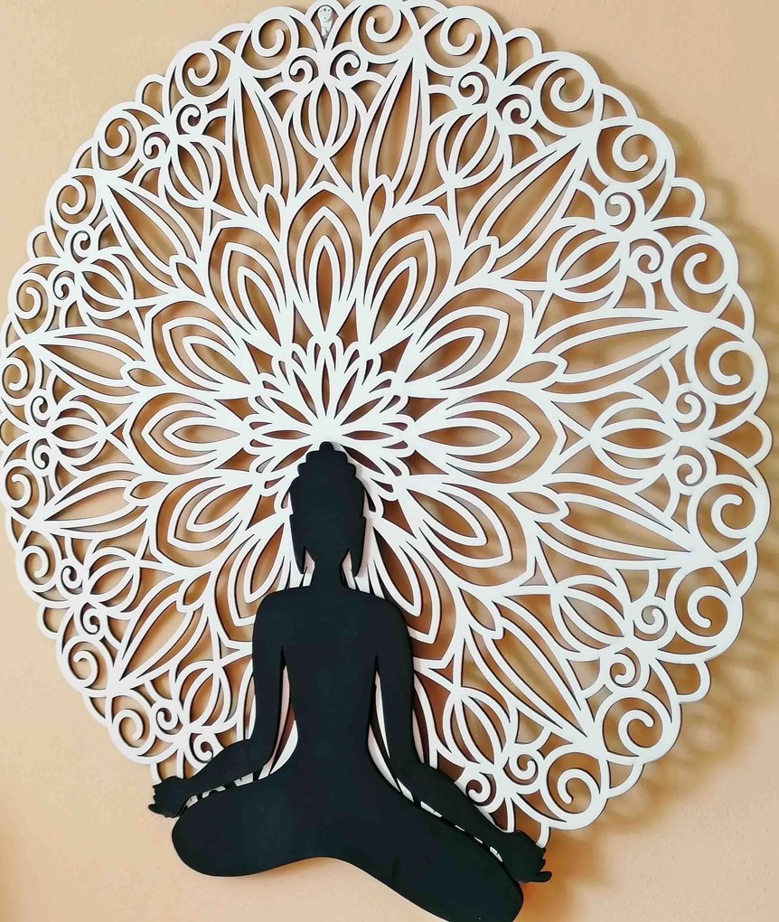 SENTOP | Mandala 3D obraz na stenu Buddha mandala farebné prevedenie I SENTOP PR0362 3D Paywood