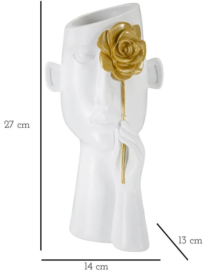Biela váza z polyresínu 27 cm Fiore – Mauro Ferretti