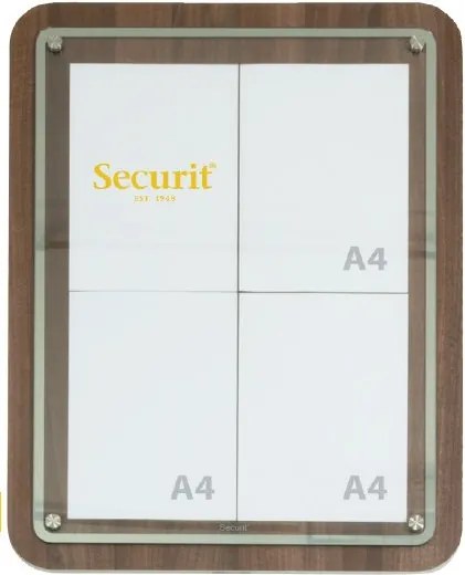 Securit GLASS STAR informační/reklamní na plakát 4xA4, 570x750mm, Ořech