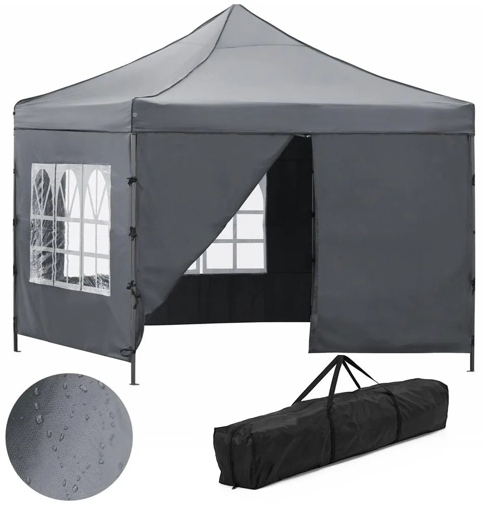 Obchodný stan 3×3 m – tmavosivý, záhradný pavilón na podujatia a catering Springos GP0005