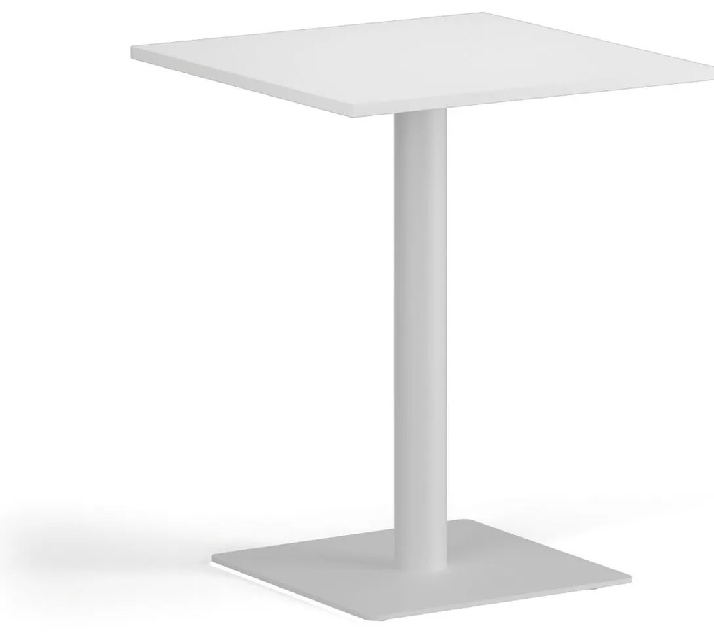 Konferenčný stolík ENZO, 60x60 cm, biela podnož, biela