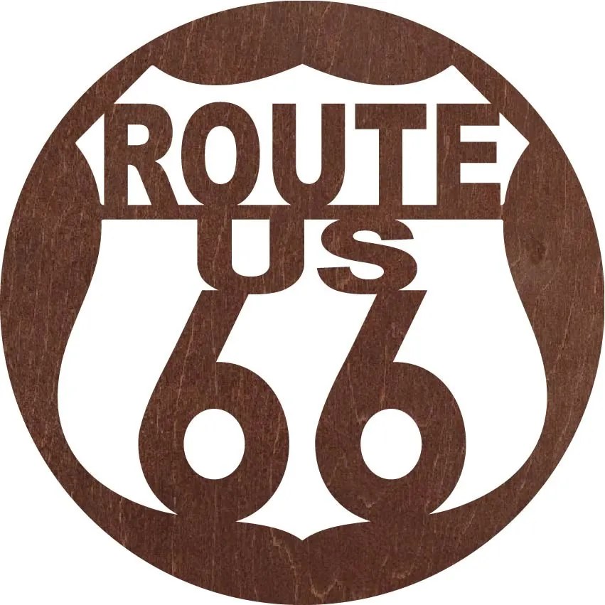 SENTOP | Drevený znak Route 66 – Dekorácia do interiéru | SENTOP PR0411