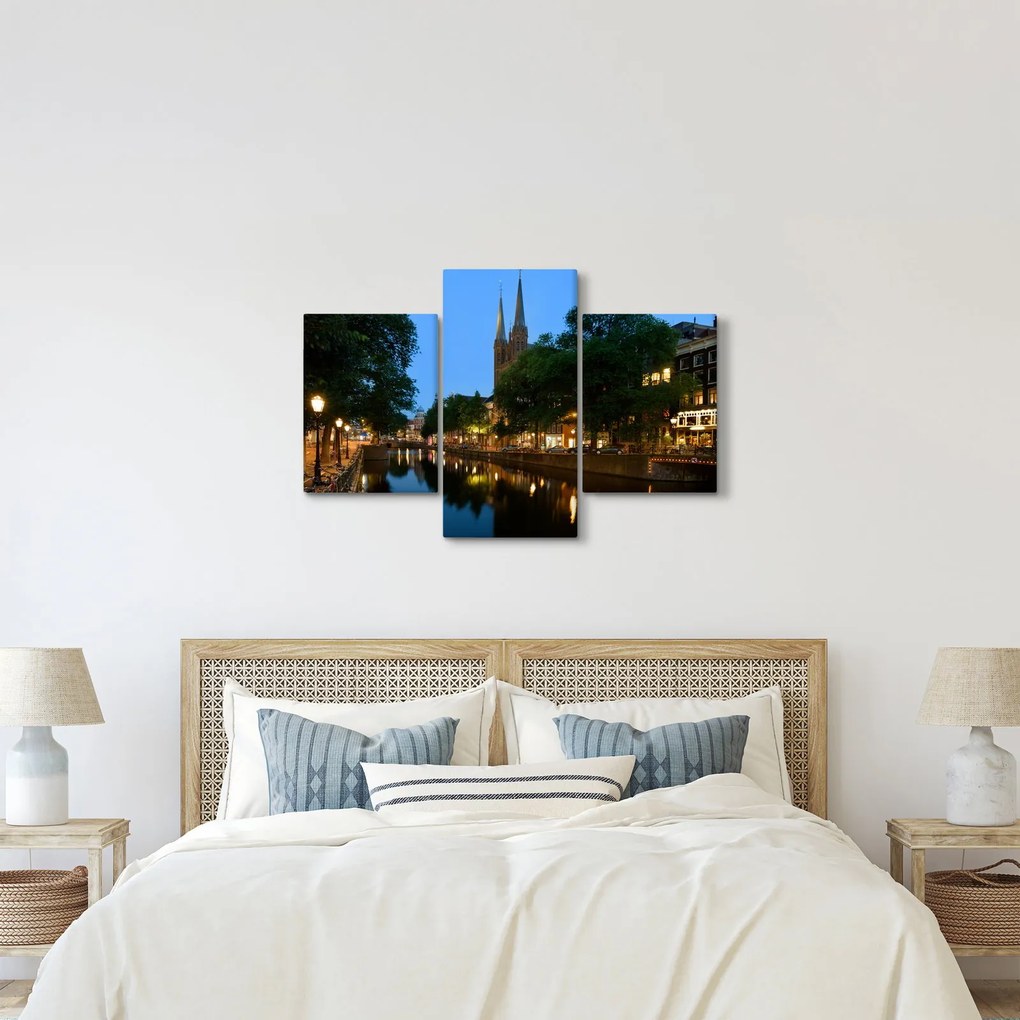 Obraz nočného historického mesta (90x60 cm)