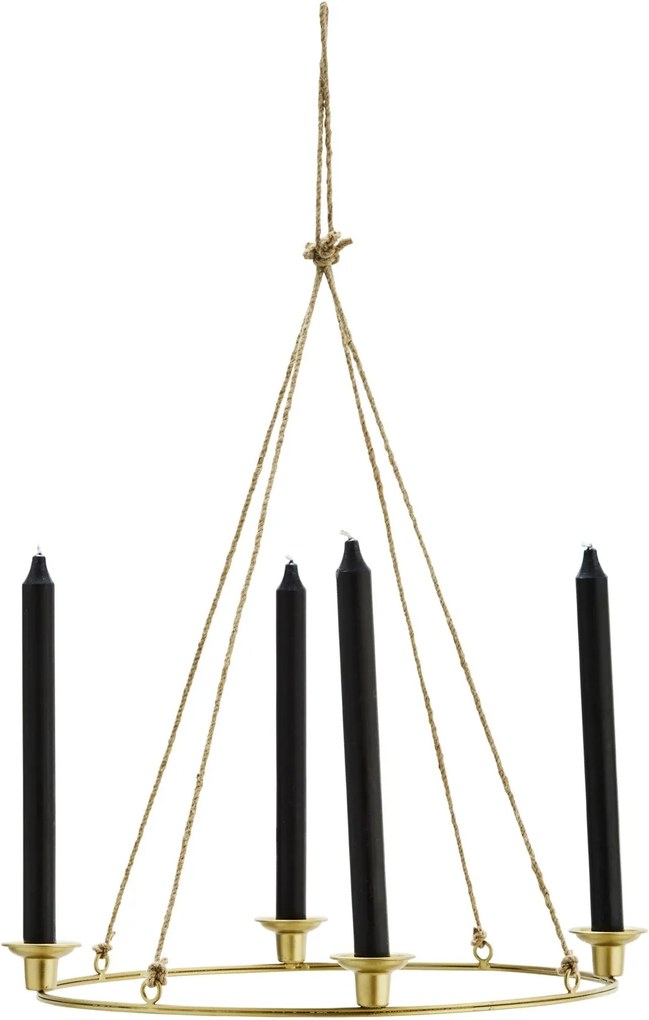 MADAM STOLTZ Závesný svietnik Gold Round Candle Holder