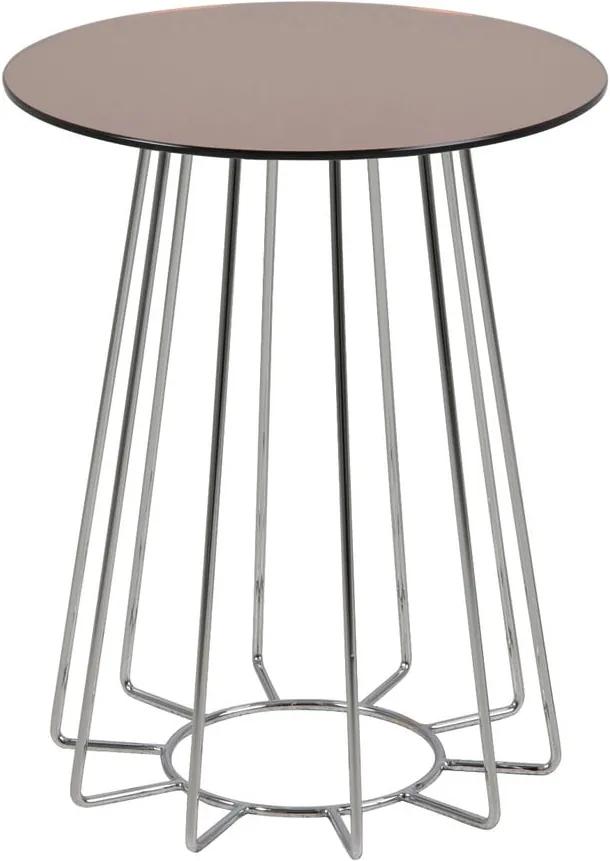 Odkladací stolík s doskou z zrkadlového skla Actona Casia, ⌀ 40 cm