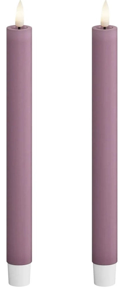 DeluxeHomeart Vysoké LED sviečky Light Purple – set 2 ks