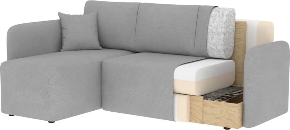 Béžová zamatová rozkladacia/s úložným priestorom rohová pohovka (pravý roh/s leňoškou) Hadson – ELTAP