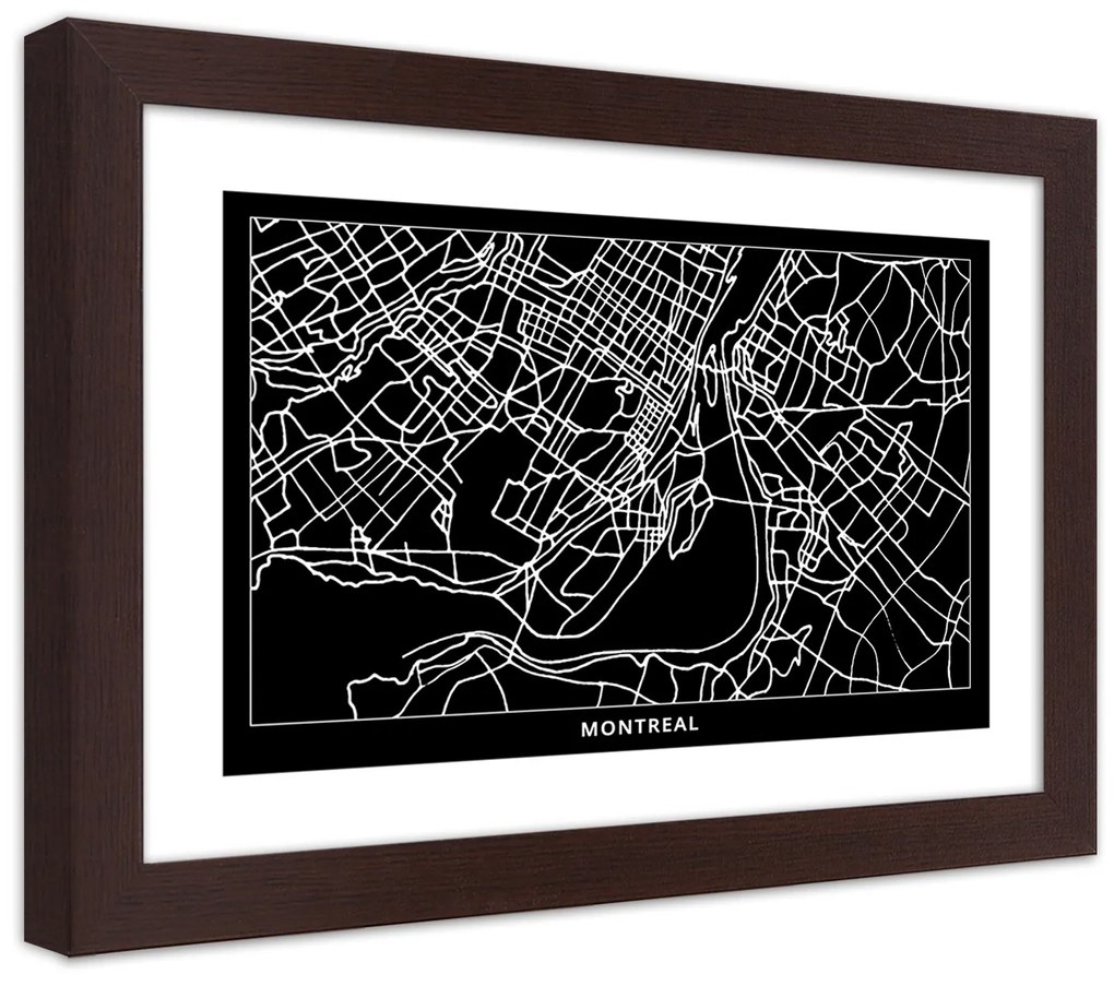 Gario Plagát City plan Montreal Farba rámu: Bez rámu, Rozmery: 30 x 20 cm