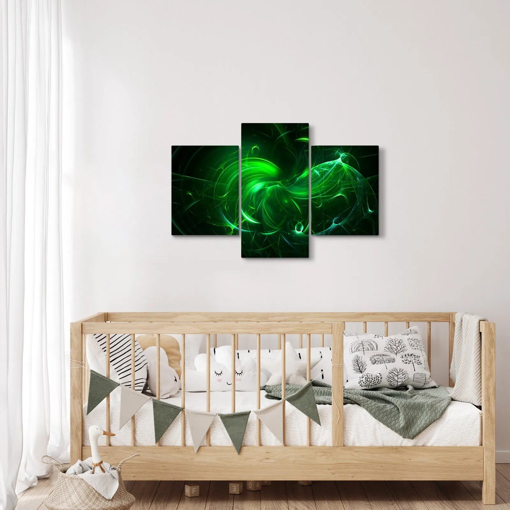 Obraz - zelená abstrakcia (90x60 cm)
