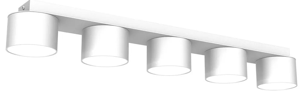 Stropné svietidlo Dixie, 5x biele kovové tienidlo, w