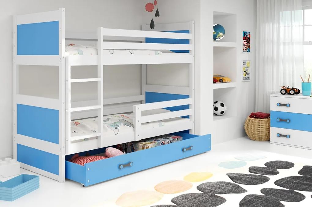 Detská poschodová posteľ RICO | biela 80 x 160 cm Farba: Modrá