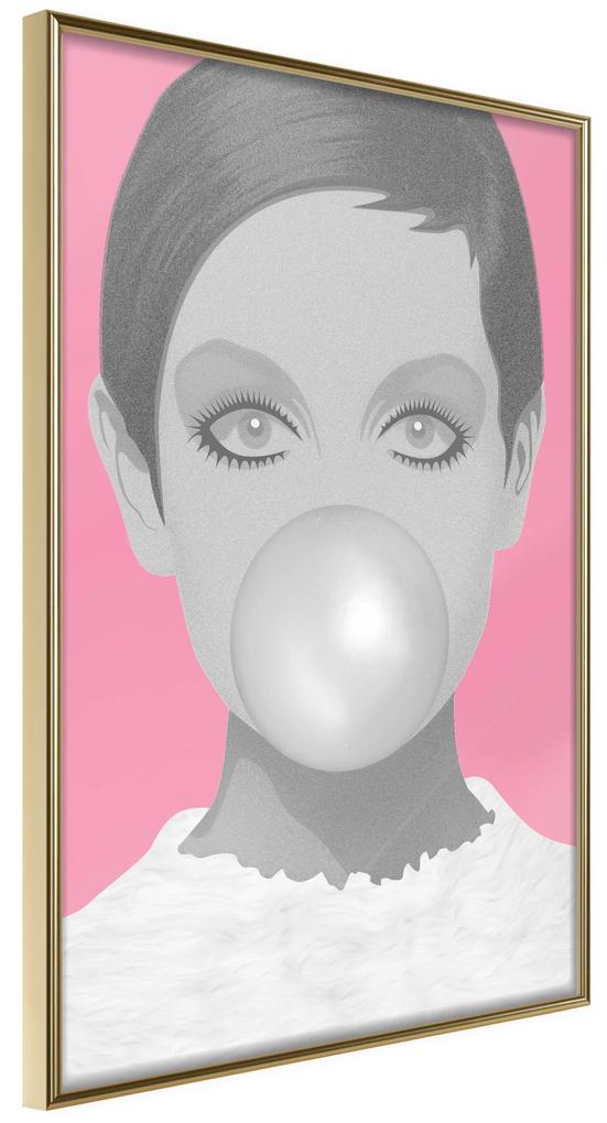 Artgeist Plagát - Bubble Gum [Poster] Veľkosť: 30x45, Verzia: Čierny rám s passe-partout
