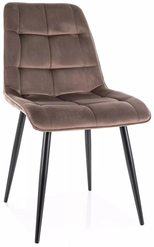 Sametová jídelní židle Tanis cappuccino/černá