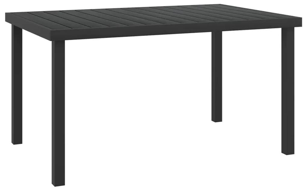 Záhradný stôl čierny 140x90x74 cm hliník a WPC 312207