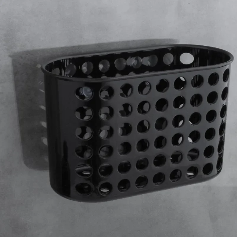Erga Erga, kúpeľňový kôš na kozmetiku 19x8x12 cm na prísavky, čierna lesklá, ERG-YKA-RY.KPBLACK0200