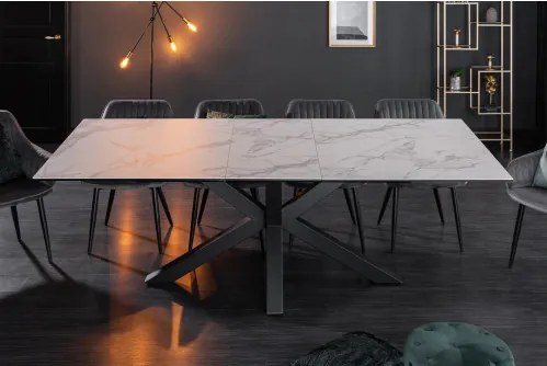 Rozkladací jedálenský stôl Eternity 41218 180/225x90cm Ceramik white marble  - Komfort-nábytok