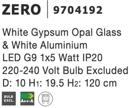 Moderný luster Zero 10 biele
