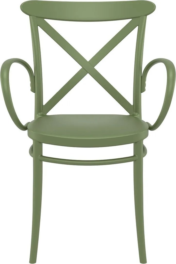 CROSS XL záhradná stolička s podrúčkami olive green