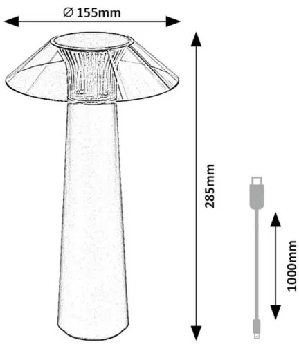 Rabalux 77062 - LED Stmievateľná stolná lampa ASSEN LED/5W/5V IP44 čierna