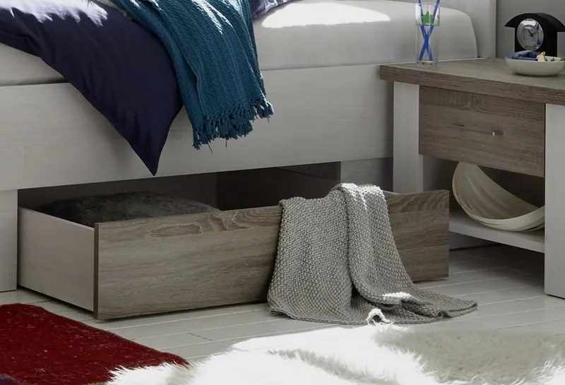 Posteľ s nočnými stolíkmi Luca 180x200 cm, bielená pínia