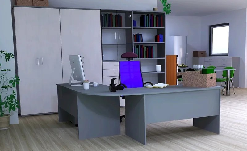 Šatníková skriňa Lift, šedá/hnedá