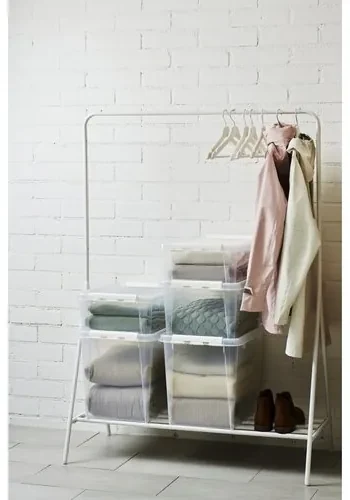 SmartStore Úložný box s bielymi klipmi Classic, 21 l, 21 l