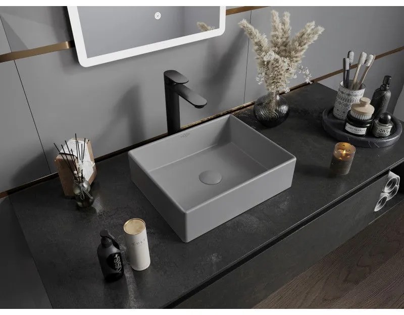 Mexen Goya, umývadlo na dosku 40 x 32 cm, svetlá šedá matná, 22184061