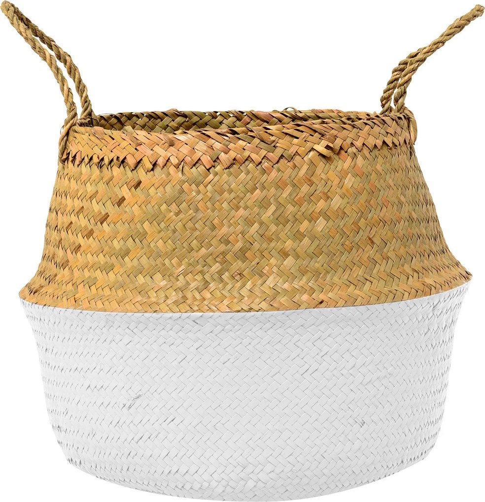 Tutumi Tutumi, prírodný kôš Boho 32x32x28 cm 381181B, hnedá-biela, HOM-06660