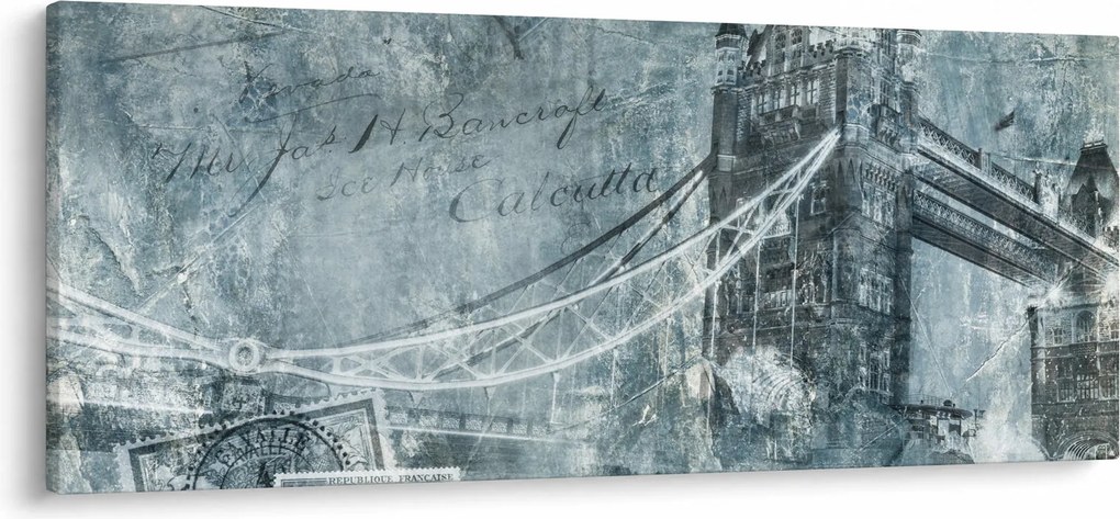 Obraz - Tower Bridge v chladných tónoch (120x50 cm)