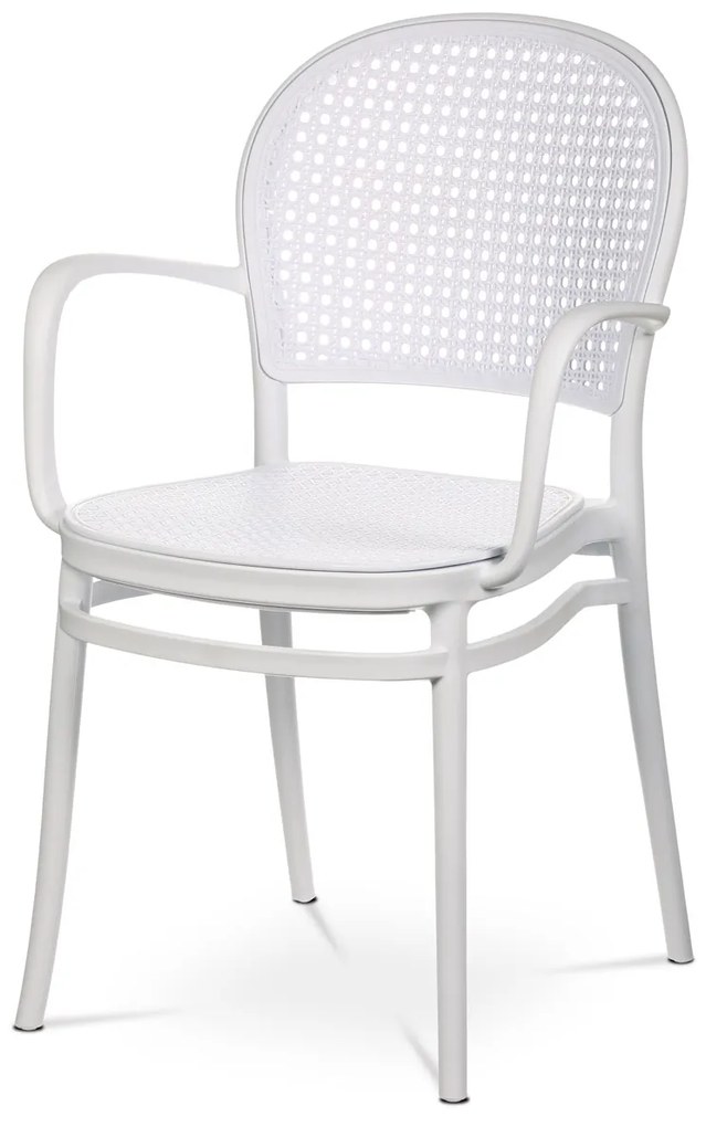Autronic - Židle jídelní, bílý plast - CT-746 WT AKCE