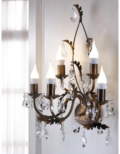 ONLI - Nástenné svietidlo TERESA 5xE14/6W/230V bronzová